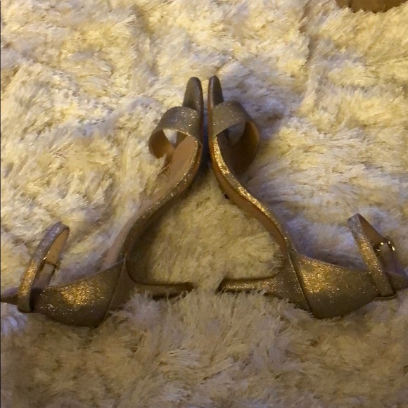 Sparkly Gold Open Toe Heels - Picture 4 of 4